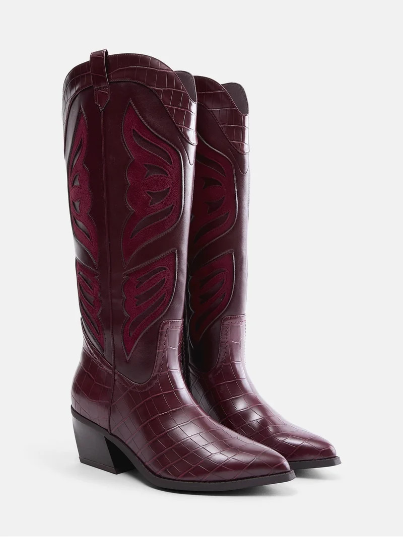 Madden NYC Women's Faux Leather Croco Butterfly Boots | Walmart (US)