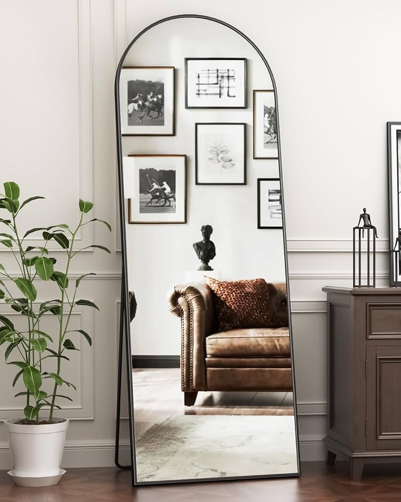 Floor Mirror, 66"x23" Full Length Mirror with Stand, Arched Wall Mirror, Glassless Mirror Full Le... | Amazon (US)