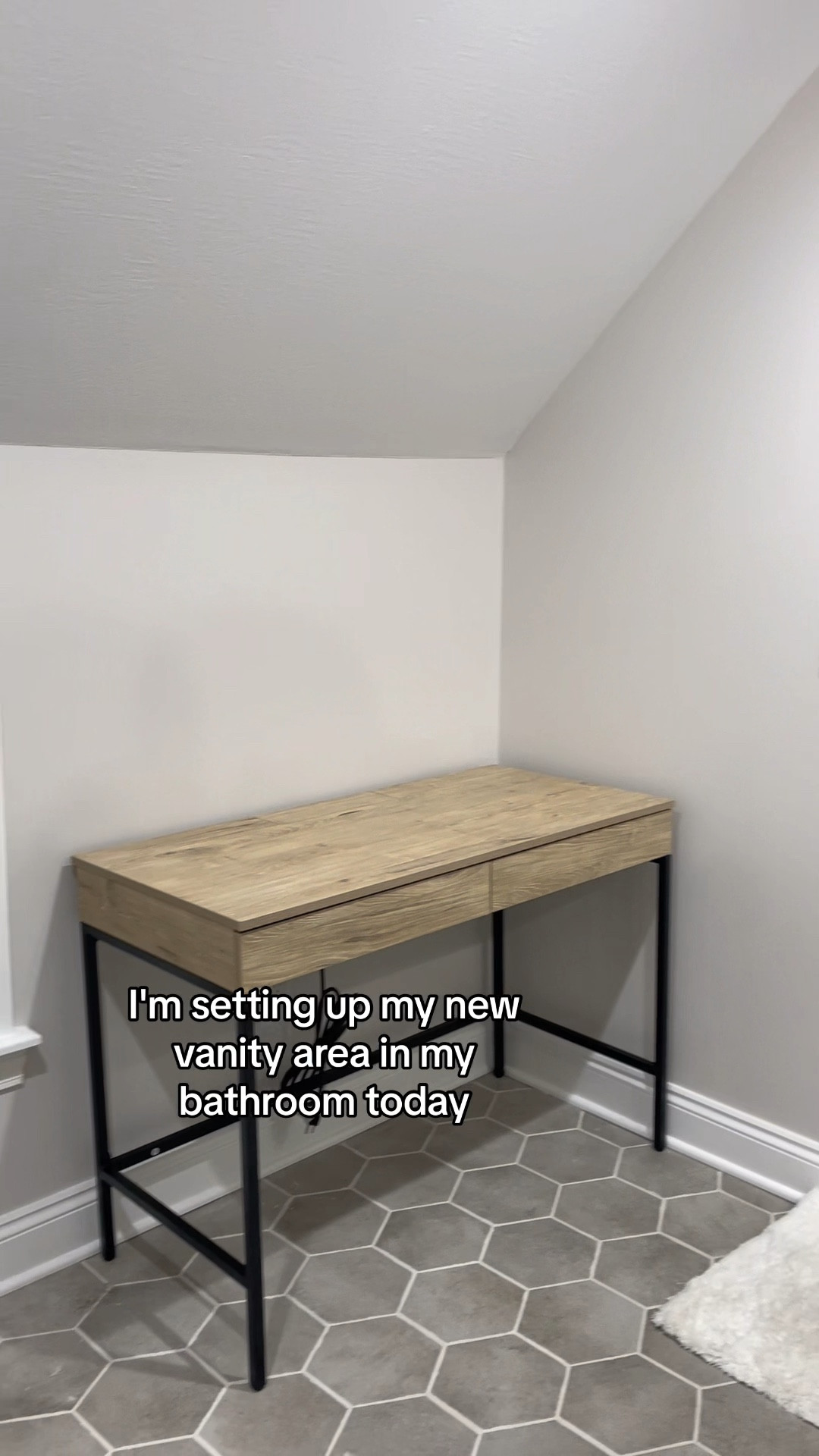 Set up my DIY vanity with me! The perfect space to get ready for the day 🥰 

I’m loving this oak desk from target, faux leather ottoman from Wovenbyrd and light up mirror from Amazon! 

#LTKfindsunder100 #LTKVideo #LTKhome