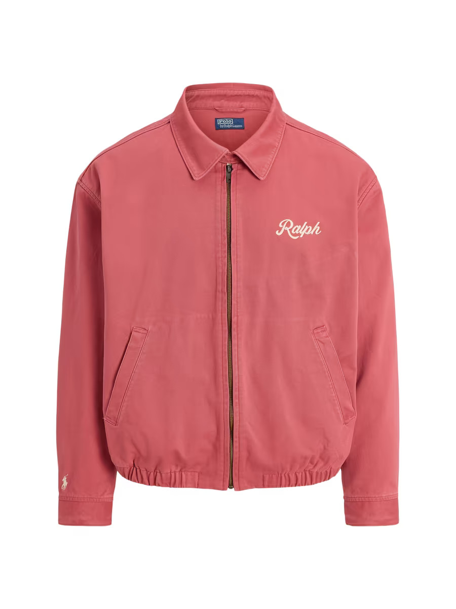 Men's Piece-Dyed Twill Windbreaker Jacket - Nantucket Red - Size Large | Saks Fifth Avenue