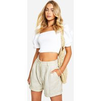 Womens Embroidered Puff Sleeve Top - White - 2 | boohoo (US & Canada)