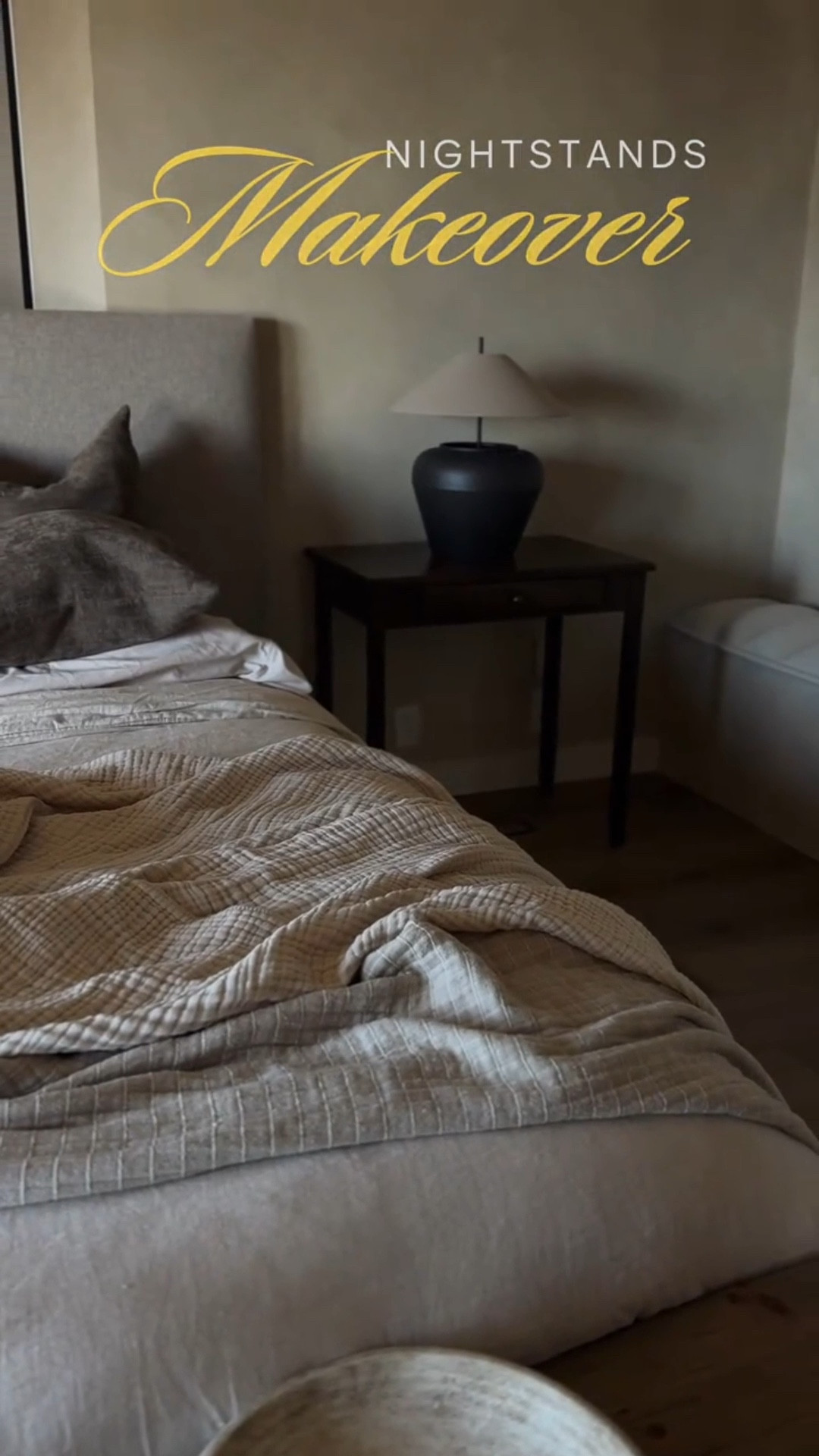 Refinished set of dark brown nightstands !!
First color I used was Dark wash you can find it on our website and then I did two coats of dark walnut that I will be linking here.

#LTKHome