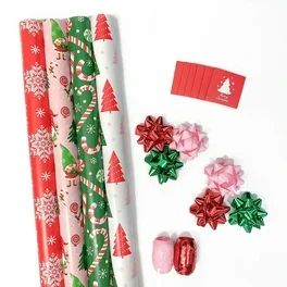 Christmas Wrapping Paper Set - Christmas Gnome Elf Holiday Collection Wrapping Paper Bundle with ... | Walmart (US)