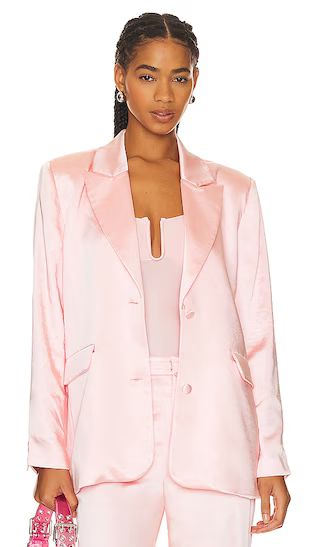 Satin Blazer in Bubble Pink003 | Revolve Clothing (Global)