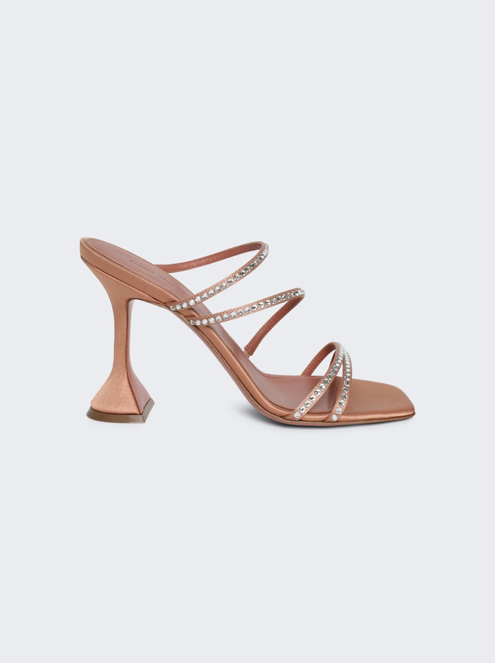 Naima Satin Crystal Slipper Sandals Latte  | The Webster | The Webster