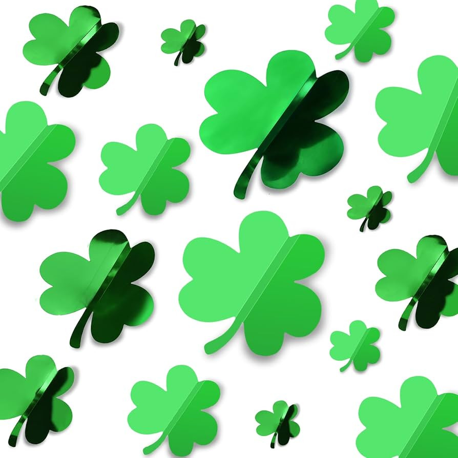 60 Pcs St Patrick’s Day Wall Decorations – 3D Clover Stickers for Home, Window, Door, Party, ... | Amazon (US)