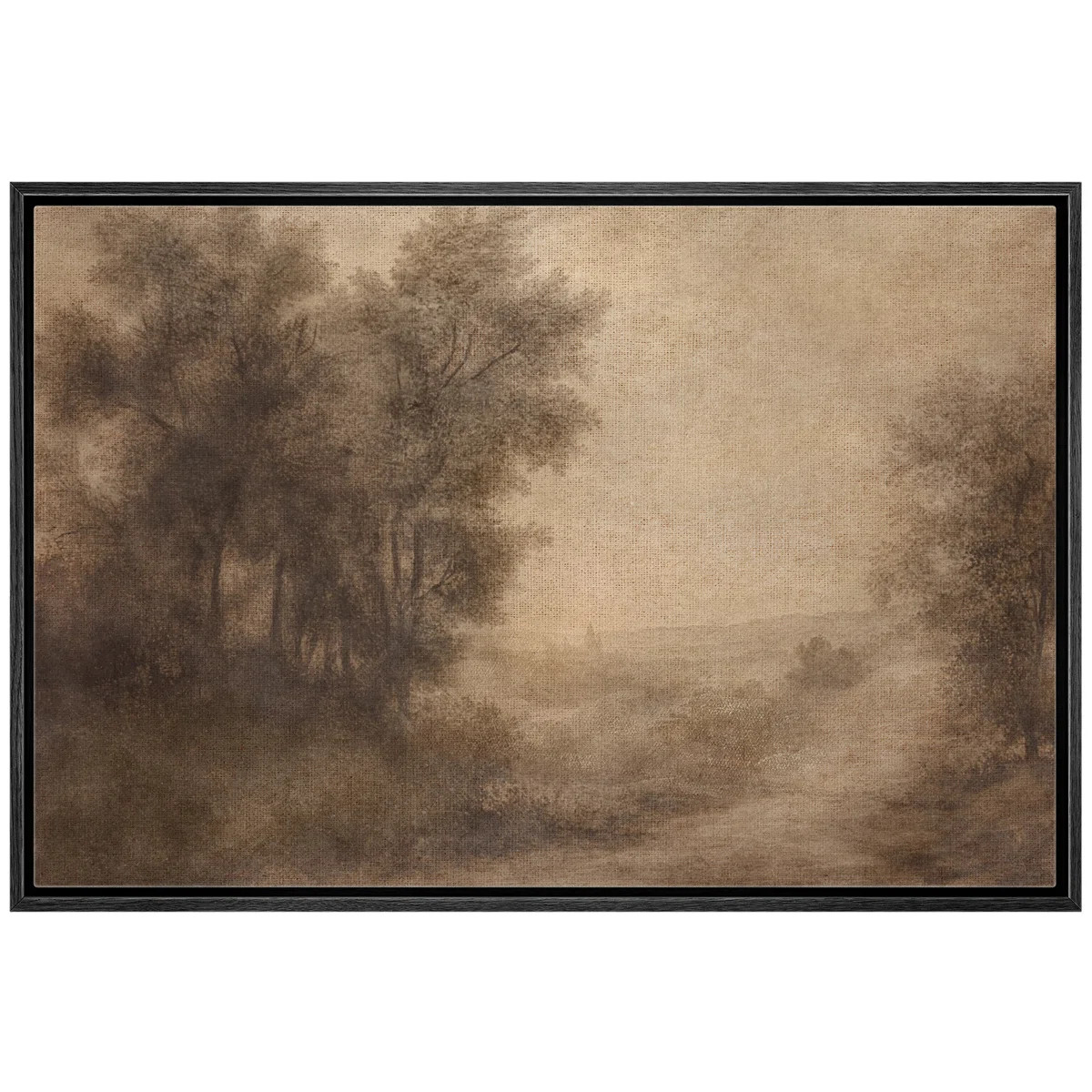 Forest Tree Landscape Classic Brown Framed Bedroom Wall Decorations Canvas Print | Wayfair North America