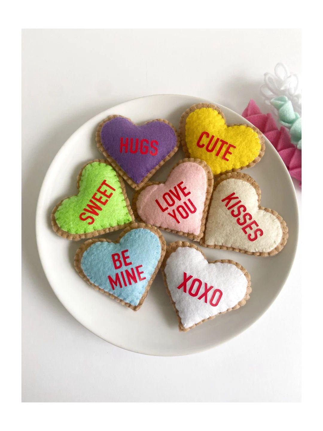 Valentine's Day Felt Heart Conversation Cookies - Etsy | Etsy (US)