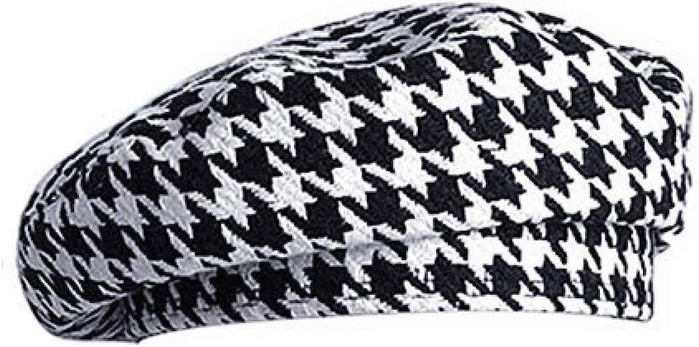 Women Classic Houndstooth Beret Thicken Cotton Newsboy Hats Female Trendy Flat Artist Hats for Ou... | Amazon (US)