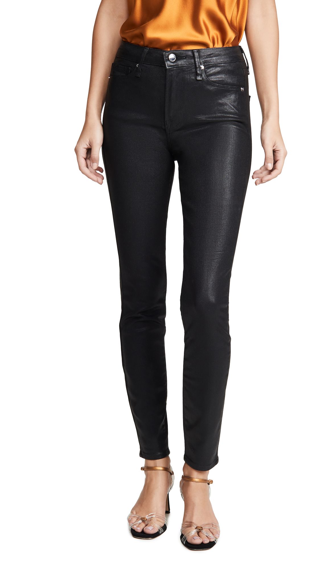 Good American Good Legs Leather Like Coated Jeans | Shopbop