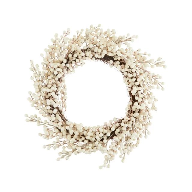 White Ilex Berry Artificial Christmas Wreath, 24 in x 24 in, by Holiday Time | Walmart (US)
