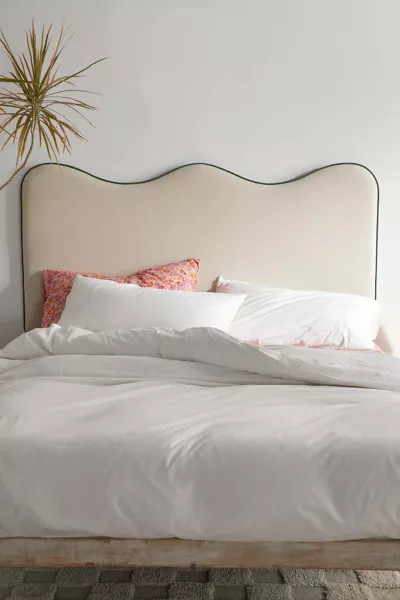 Noah Velvet Headboard in White at Urban Outfitters | Urban Outfitters (US and RoW)