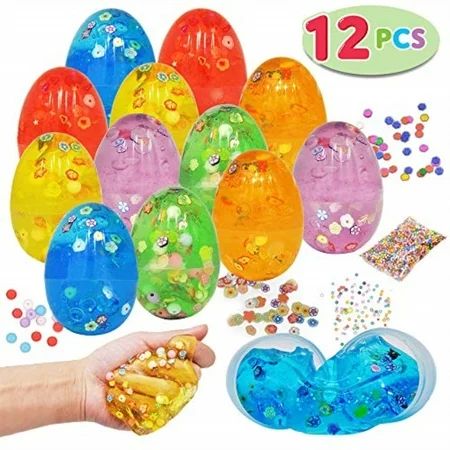 12 pcs prefilled easter iridescent slime putty eggs with accessories for all ages kids easter theme  | Walmart (US)