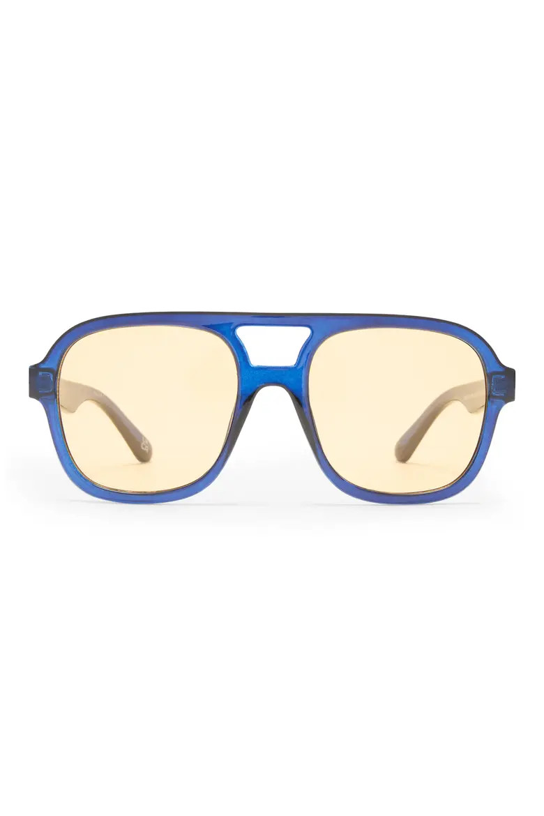 AIRE Whirlpool 53mm Aviator Sunglasses in Black /Tan Tint at Nordstrom | Nordstrom
