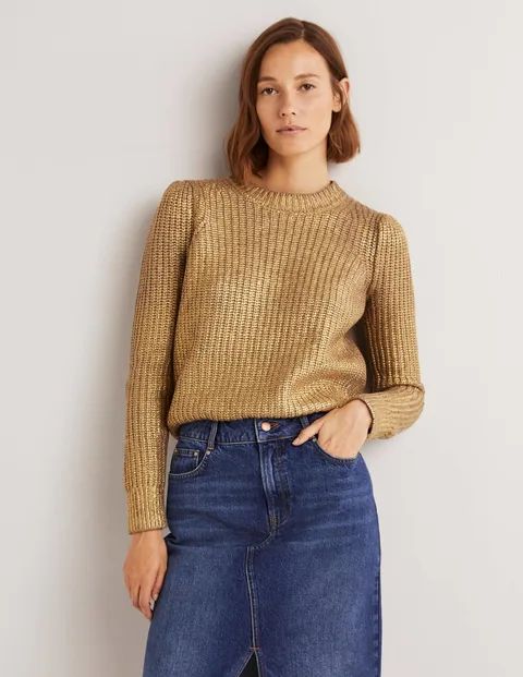 Ribbed Gold Sweater | Boden (US)