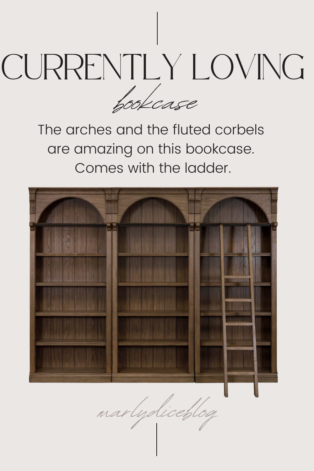 This bookcase is stunning! I can't get over the corbels. It comes with all three sections and the ladder. 
 

 #LTKHome