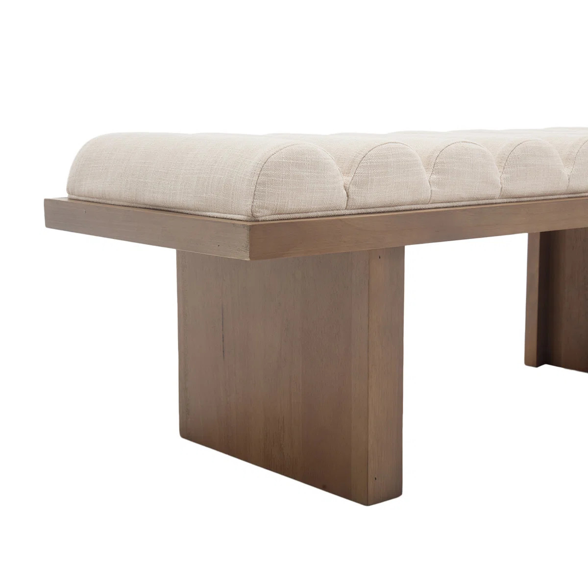 Upholstered Solid Wood Bench, Column Upholstered Bench 45.75'' Wide | Wayfair North America