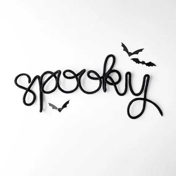 Kids Pastel Halloween Decor Boo Wire Sign Scary Cute Spooky - Etsy | Etsy (US)