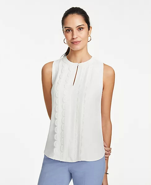 Scalloped Lace Trim Shell | Ann Taylor (US)