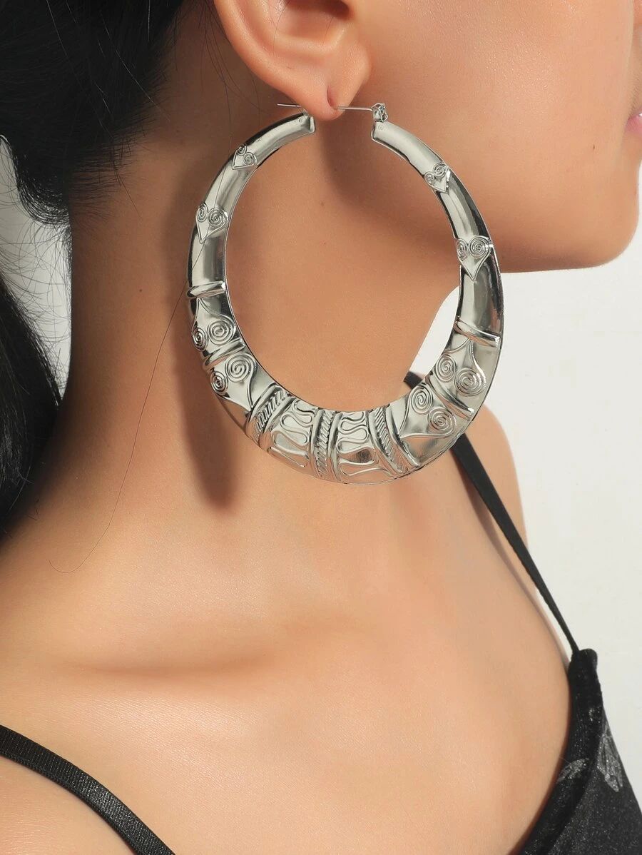 Textured Metal Hoop Earrings
   SKU: sw2106280447410104      
          (270 Reviews)
           ... | SHEIN