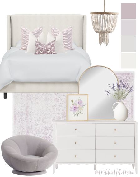Girls bedroom decor mood board, lavender girls room decor ideas, purple girls room decor, teen girls room decor inspiration #girlsbedroom

#LTKkids #LTKsalealert #LTKhome