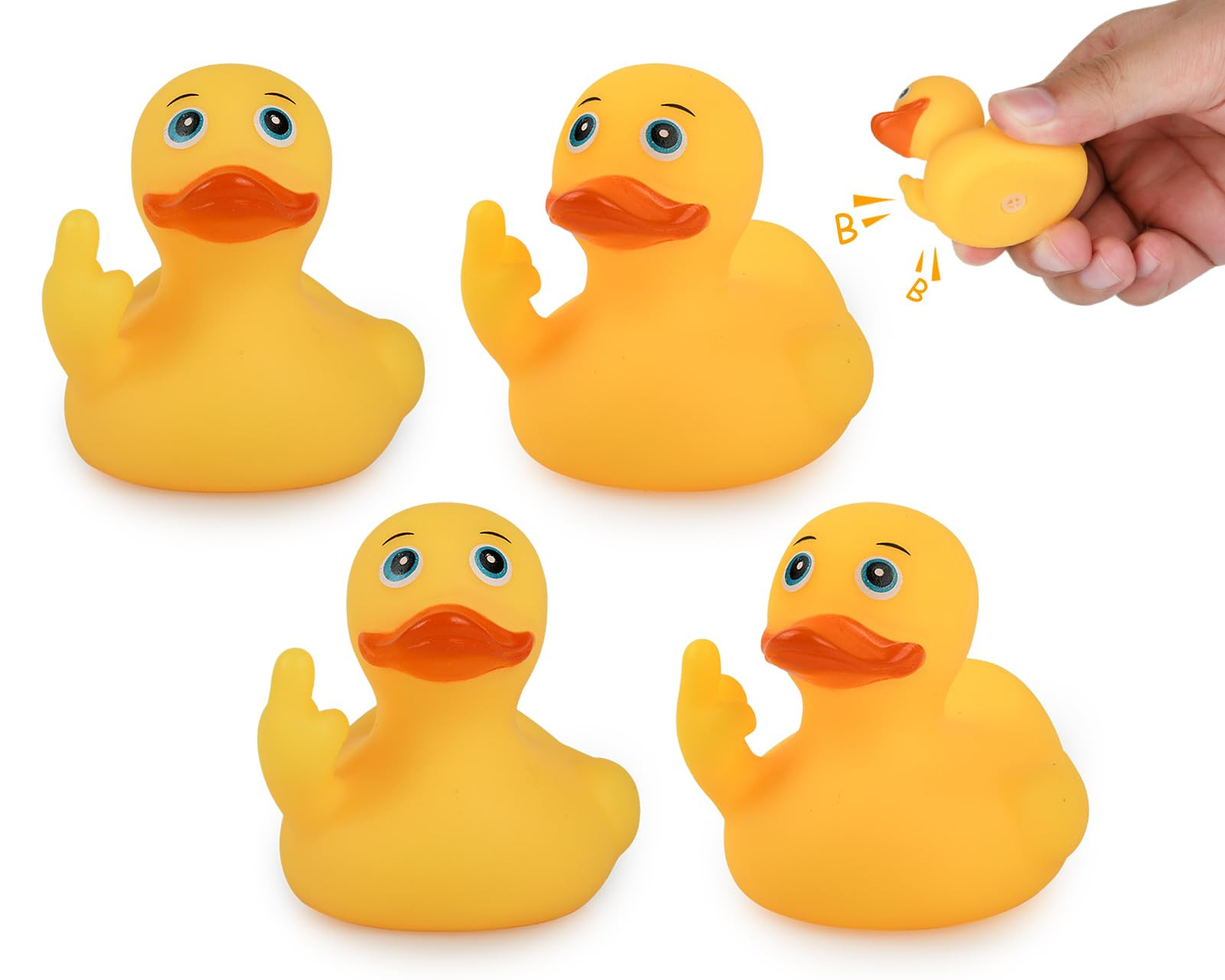 4 Pieces Middle Finger Rubber Ducks 2.17" Funny Rubber Ducks Giving The Middle Finger for Ducking... | Amazon (US)