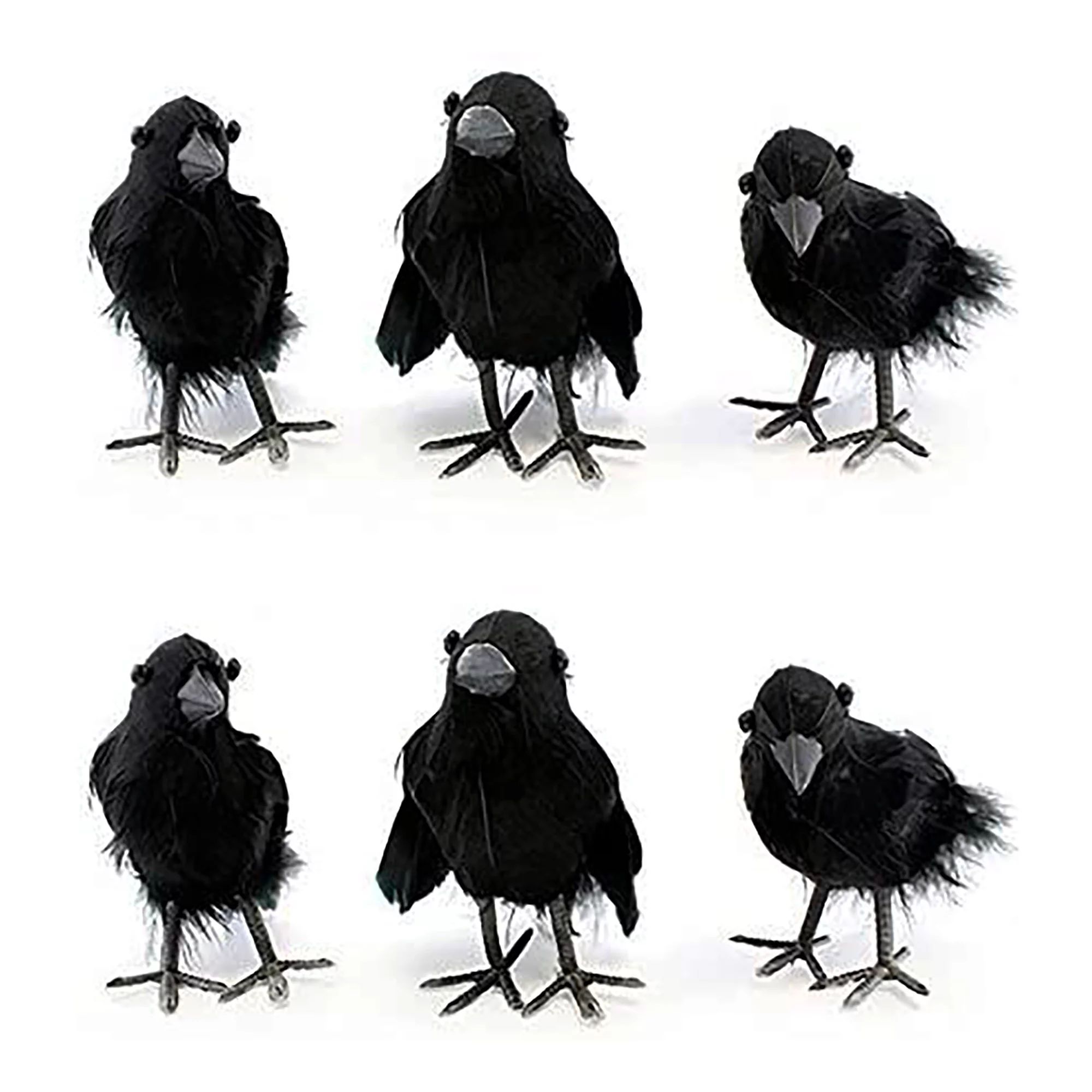 4in Artificial Black Crows (6 Pack); for Halloween Decorations - Walmart.com | Walmart (US)