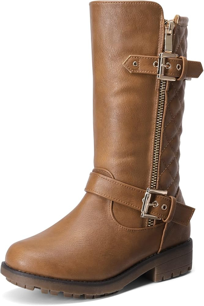 DREAM PAIRS Girls Faux Fur Lining Knee High Winter Motorcycle Riding Boots Toddler/Little Kid/Big... | Amazon (US)