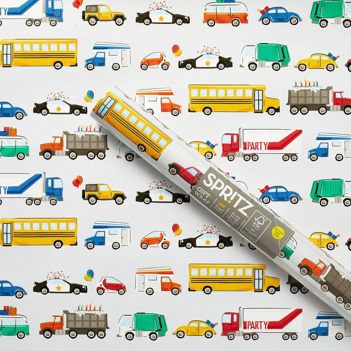 Vehicles Gift Wrapping Paper - Spritz™ | Target