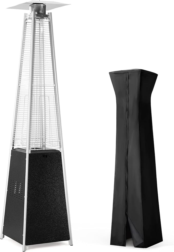 Pamapic Patio Heater, 42,000 BTU Quartz Glass Tube Light Gray Gas Outdoor Heater with Wheels and ... | Amazon (US)