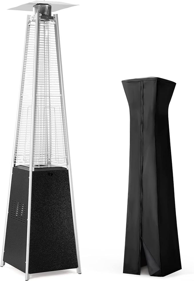 Pamapic Patio Heater, 42,000 BTU Quartz Glass Tube Light Gray Gas Outdoor Heater with Wheels and ... | Amazon (US)