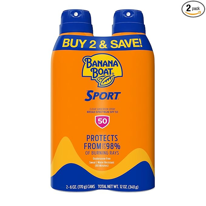 Banana Boat Sport Ultra SPF 50 Sunscreen Spray | Banana Boat Sunscreen Spray SPF 50, Water Resist... | Amazon (US)