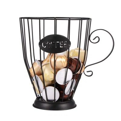 Coffee Pod Holder Metal Basket, Large Capacity K Cup Holder Coffee Pod Basket For Nespresso Pods Coffee Bar Countertop Decor, Kitchen Stainless Steel | Wayfair North America