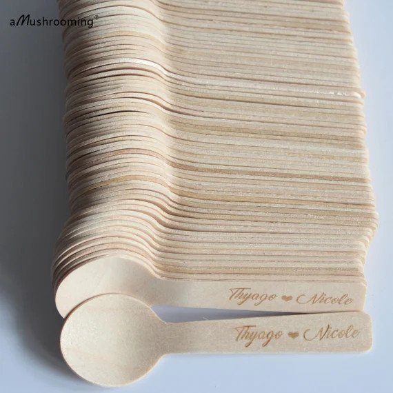 100 Personalized Dessert Spoon Ice Cream Round Spoons Heart | Etsy | Etsy (US)