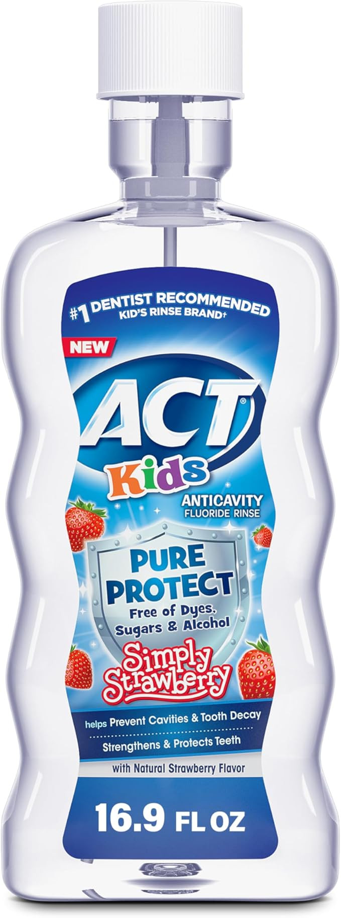 ACT Kids Pure Protect Anticavity Fluoride Rinse, Natural Strawberry Flavor Without Sugar, Free fr... | Amazon (US)