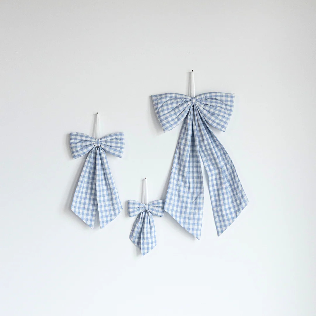 Baby Blue Gingham Fabric Bows | By Luxe B Co. | luxe bCO