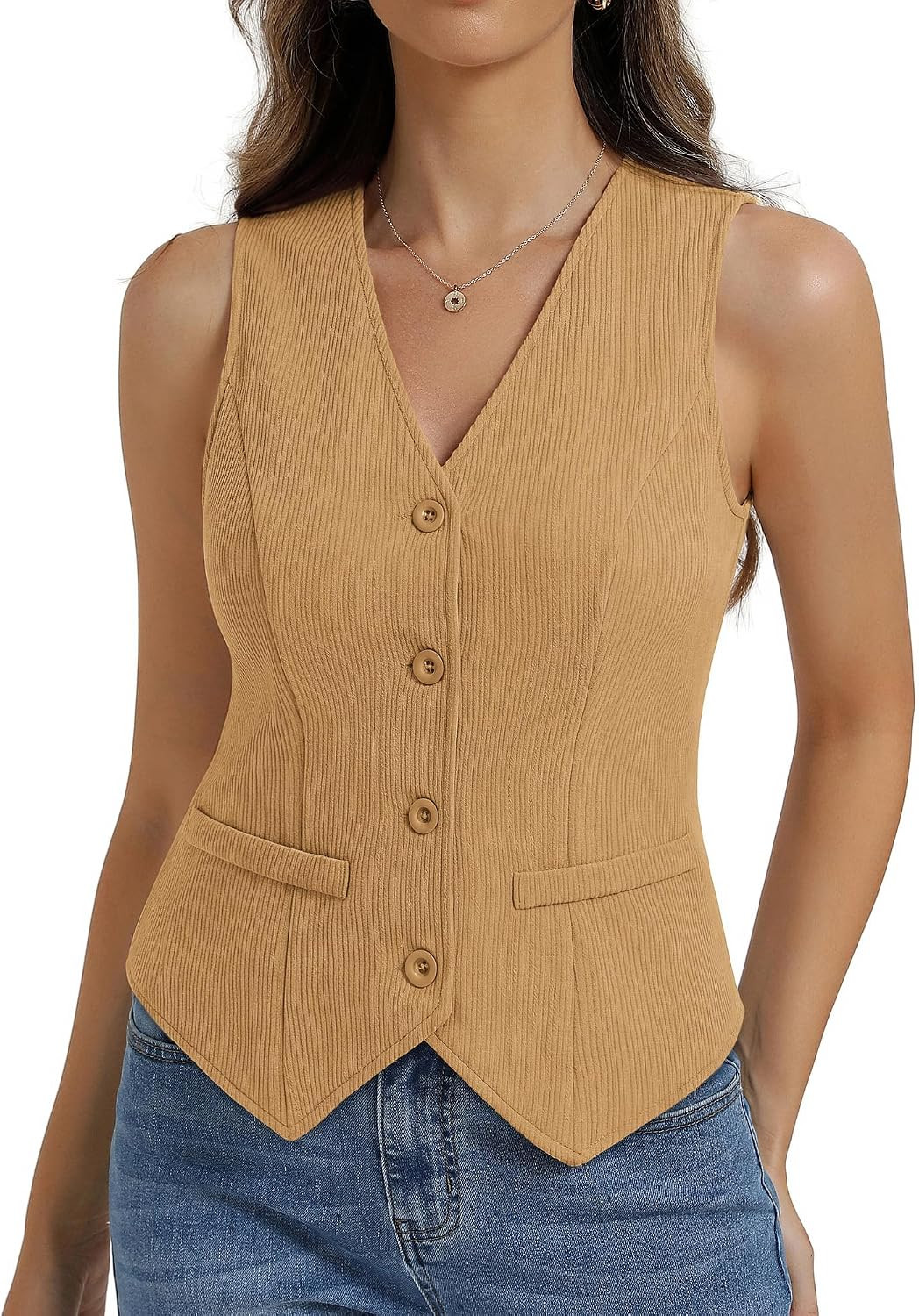 Belle Poque Vest Tops for Women Sleeveless Button Down Top | Amazon (US)