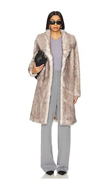 Unreal Fur Elixir Faux Fur Coat in Grey & Natural from Revolve.com | Revolve Clothing (Global)