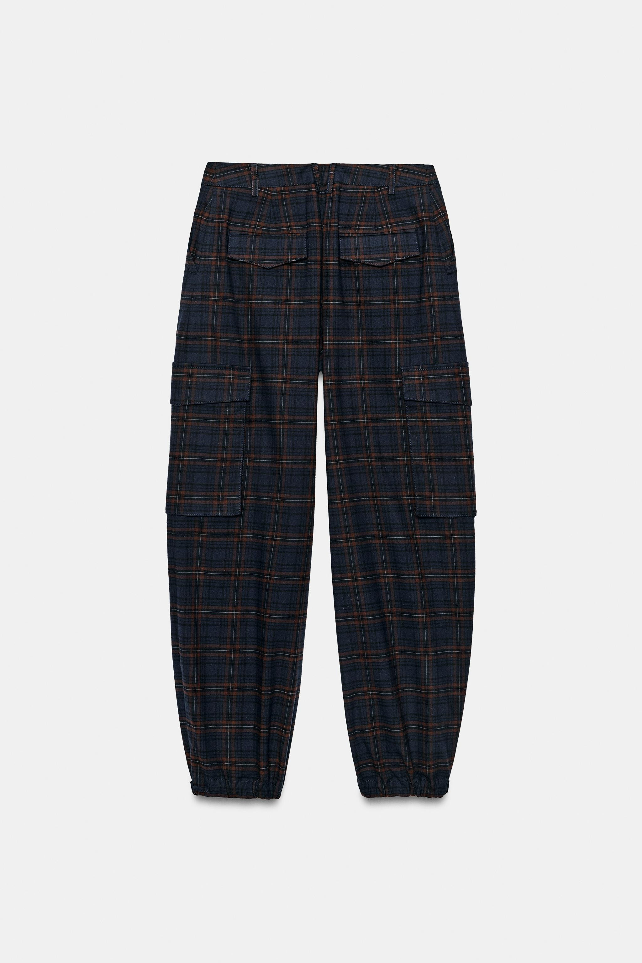 CHECK CARGO TROUSERS | Zara AU
