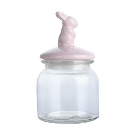 Way to Celebrate Glass Jar with Pink Ceramic Rabbit Lid, 24 oz, 1 piece, 24OZ GLASS CANISTER | Walmart (CA)
