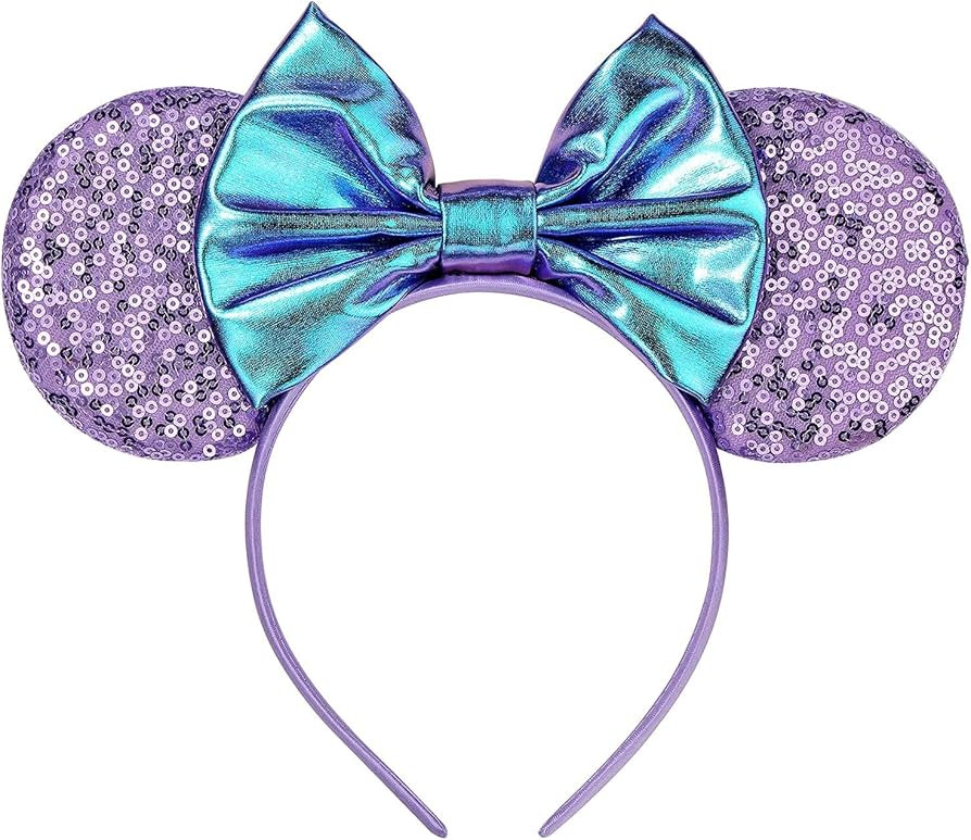 Eisyaa Mouse Ears Bow Headbands, Sequin Minnie Ears Headband Glitter Party Princess Decoration Co... | Amazon (US)