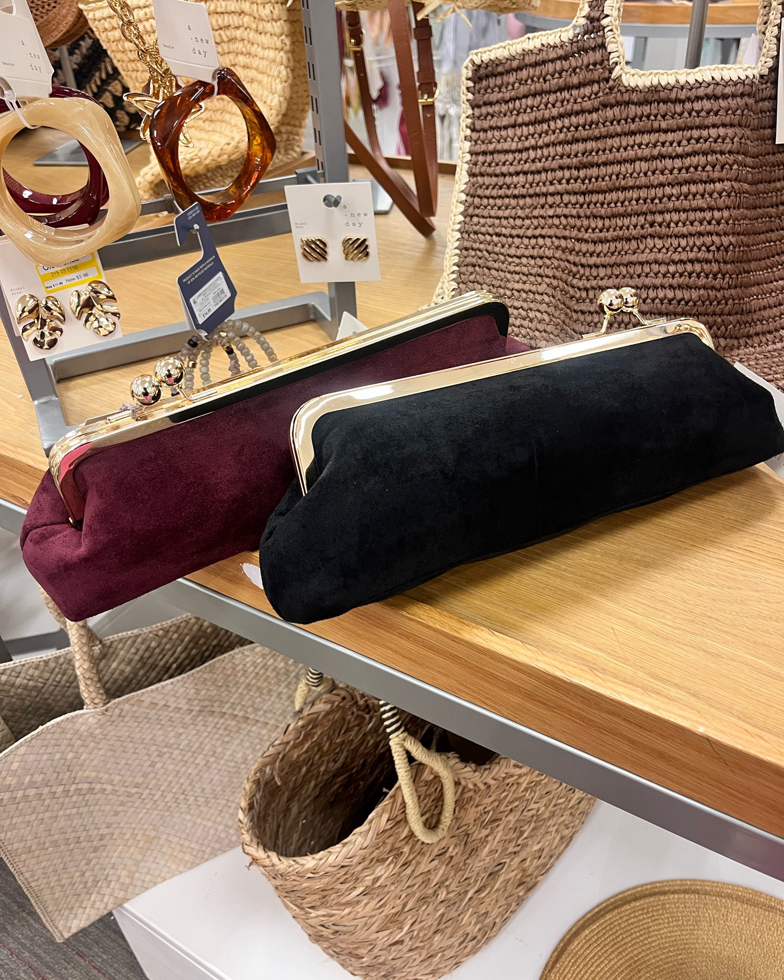 This faux suede kiss lock clutch is EVERYTHING!!!!!! @Target
