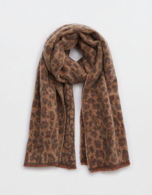 Aerie Jacquard Leopard Scarf | American Eagle Outfitters (US & CA)