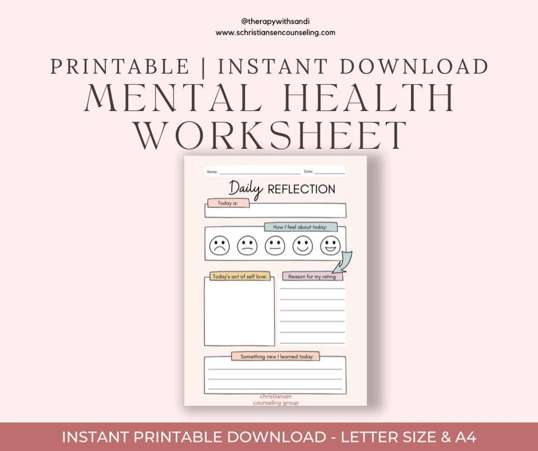 Bundle of Mental Health Worksheets instant download | Etsy (US)