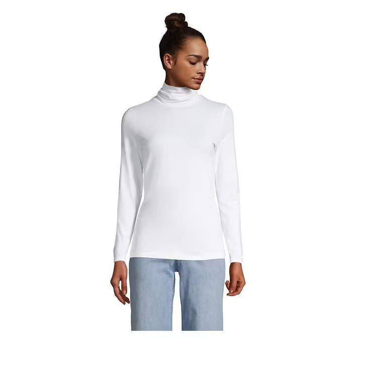 Lands' End Women's Lightweight Fitted Long Sleeve Turtleneck | Target