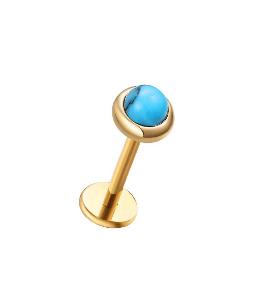 Turquoise Dainty Flat Back | Pierced by Ash Design