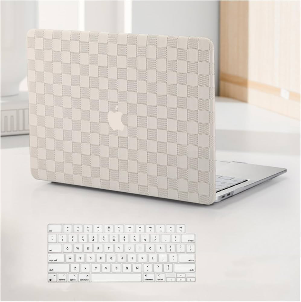 Compatible with MacBook Air 13.6 inch Case 2022-2025 M4 A3240 M3 A3113 M2 A2681, Checkered Textur... | Amazon (US)