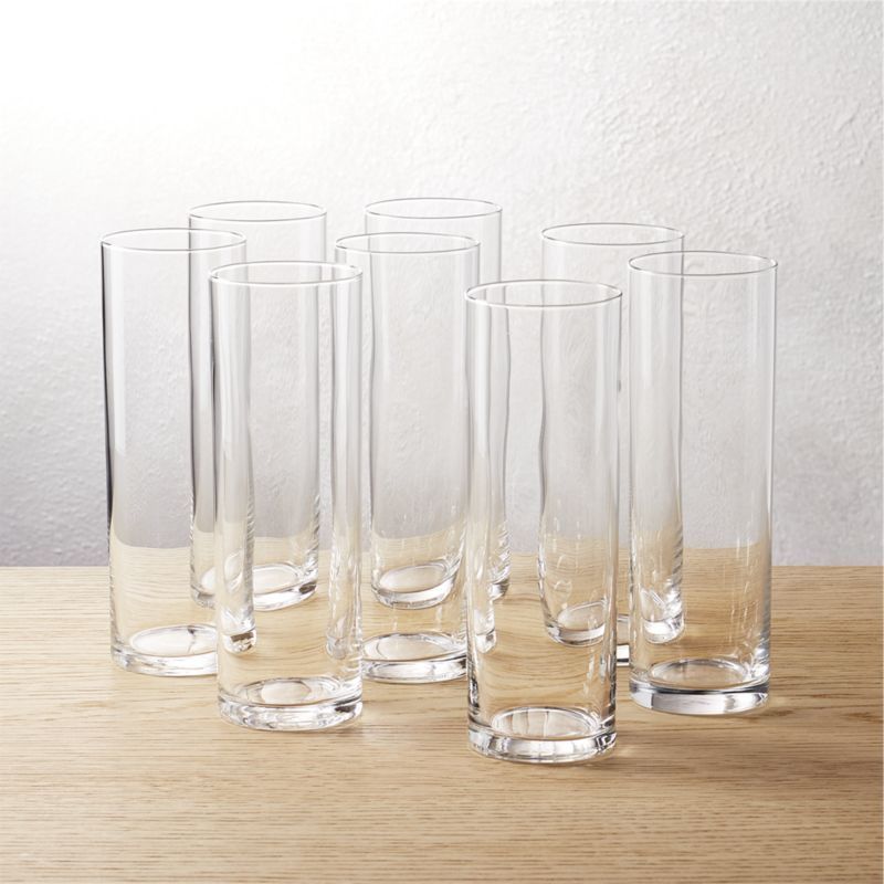 Set of 8 Cylinder Champagne Flutes + Reviews | CB2 | CB2