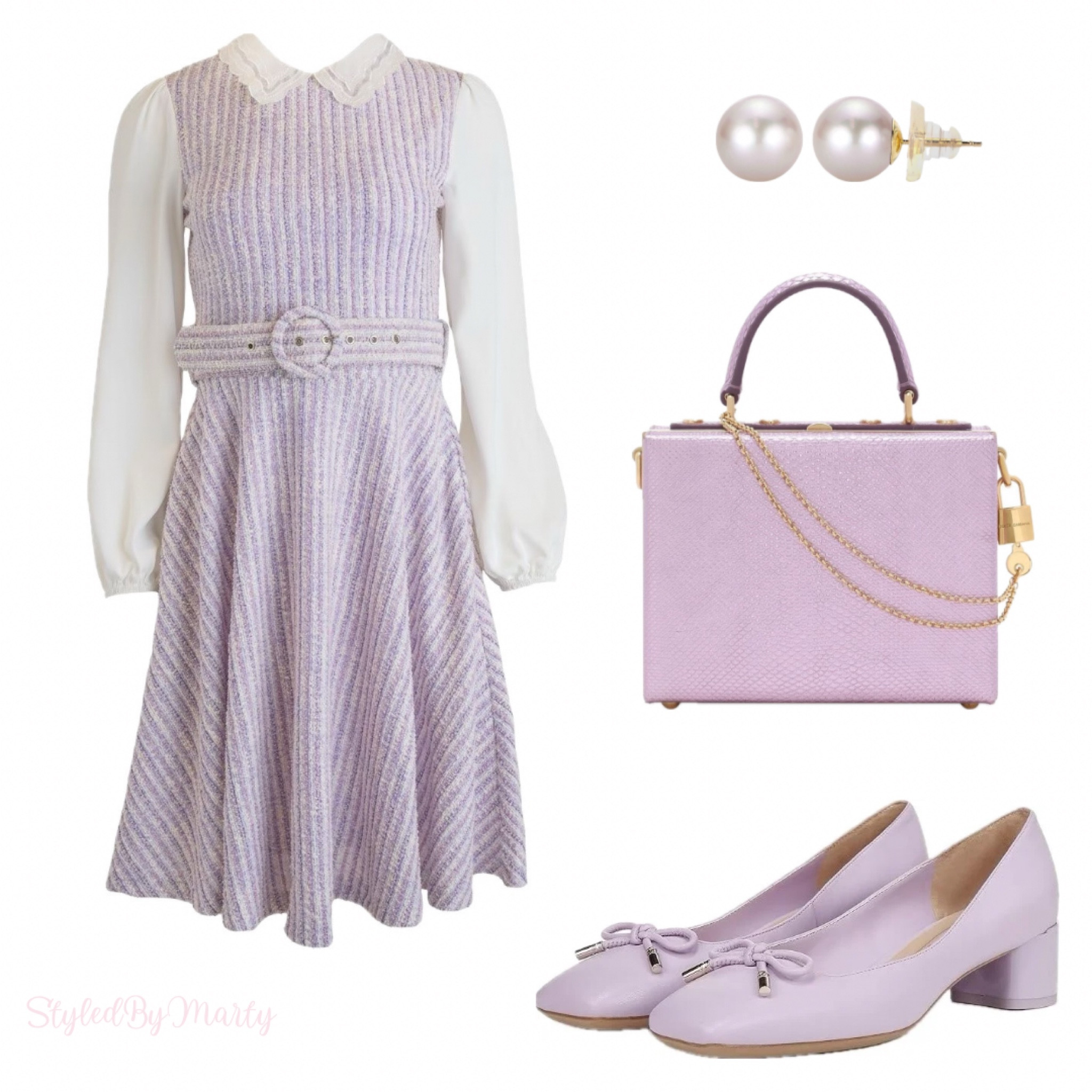 Grand millennial style, preppy style, preppy outfit, spring outfit, spring dress, lilac dress, girly style, long sleeve dress, ballerina flat, ballerina shoes, lilac shoes, pearl stud earrings 

#LTKSeasonal #LTKshoecrush #LTKstyletip