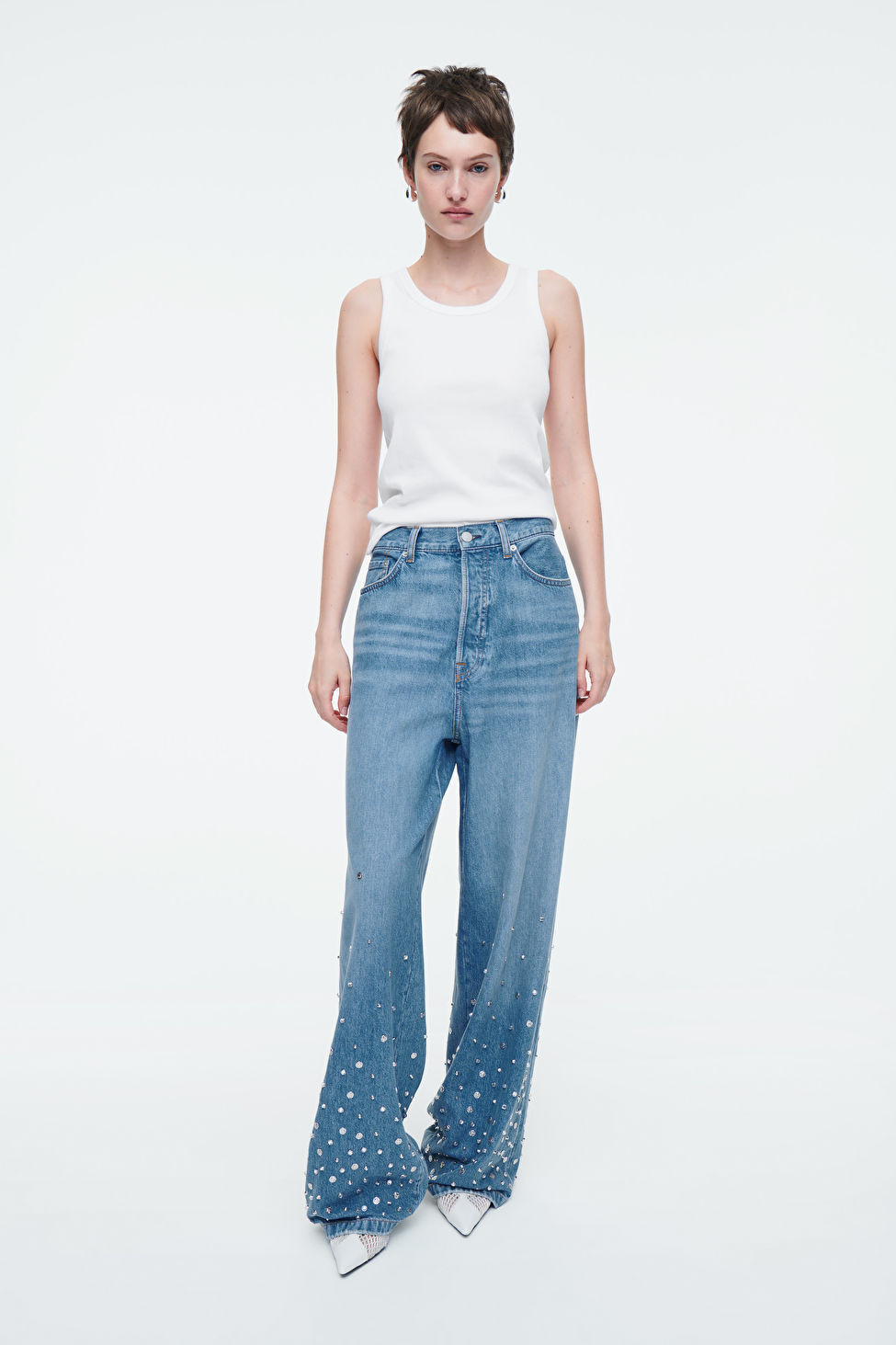 EMBELLISHED JEANS - RELAXED - MID BLUE - COS | COS UK
